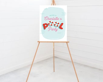 Pool Party Welcome Sign: Summer Birthday Poster (Digital Download)
