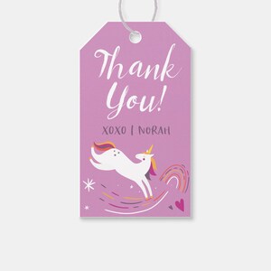 Unicorn Birthday Party Favor Tag, Thank You Tag, Unicorn Birthday Theme, Printable, Editable,  INSTANT DOWNLOAD