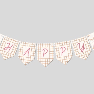 Little Piggy Birthday Party Flag Banner, Birthday Garland, Pigs, Piglet, Farm Animals, Printable, Editable, INSTANT DOWNLOAD