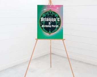 Wicked Witch Birthday Welcome Sign: Emerald Green, Oz Theme (Instant Download)