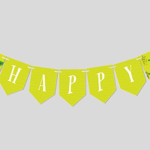 Alligator Birthday Party Flag Banner, Birthday Garland, Crocodile, Party in the Swamp, Chomp, Printable, Editable, INSTANT DOWNLOAD