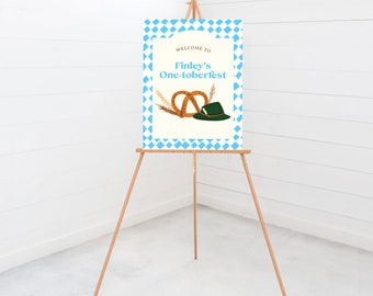 Oktoberfest Birthday Party Welcome Sign, 18x24, 24x36, Poster, Oktwoberfest, Onetoberfest, Biergarten, Printable, Editable, INSTANT DOWNLOAD