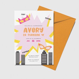 Superhero Birthday Invitation, Superheroes Party, Superhero Theme, Printable, Editable, INSTANT DOWNLOAD
