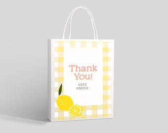 Lemonade Birthday Party Favor Bag Label, Gift Bag Sticker, Lemonade Birthday, Pink Lemonade, Printable, Editable, INSTANT DOWNLOAD