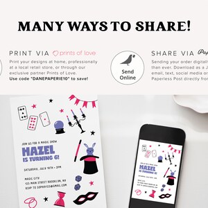 Magic Show Birthday Party Invitation, Magician, Abracadabra, Printable ...