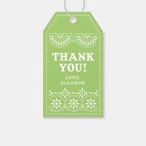 Papel Picado Birthday Party Thank You Tag, Party Favor, Fiesta, Piñata, Quinceañera, Mexican, Printable, Editable, INSTANT DOWNLOAD
