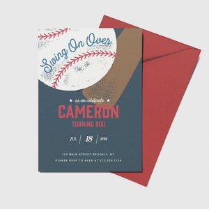 Invito per festa di compleanno a tema baseball, stampabile, modificabile, DOWNLOAD IMMEDIATO
