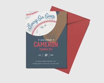 Baseball Birthday Party Invitation, Printable, Editable, INSTANT DOWNLOAD