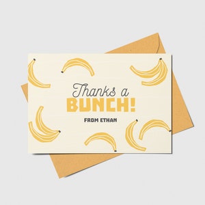Let's Go Bananas Birthday Party Thank You Card, Bananas, Monkey Birthday, This Year Was Bananas, Printable, Editable, INSTANT DOWNLOAD