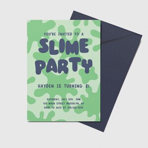 Slime Birthday Party Invitation, Slime Time, Tween Birthday, Printable, Editable, INSTANT DOWNLOAD