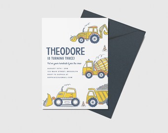 Construction Truck Birthday Invitation: Editable Printable (Instant Download)