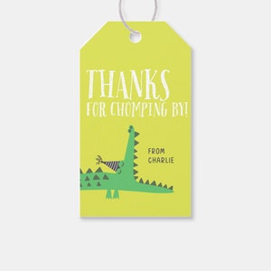 Alligator Birthday Favor Tag, Thank You Tag, Crocodile, Party in the Swamp, Chomp, Printable, Editable, INSTANT DOWNLOAD