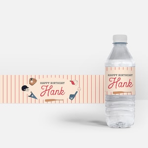 Baseball Little Rookie Birthday Party Water Bottle Label, Printable, Editable, INSTANT DOWNLOAD