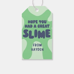 Slime Birthday Party Favor Tag, Thank You Tag, Slime Time, Tween Birthday, Printable, Editable, INSTANT DOWNLOAD