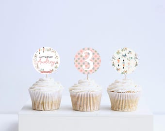 12 Days of Christmas Birthday Cupcake Toppers: Printable Stickers (INSTANT DOWNLOAD)