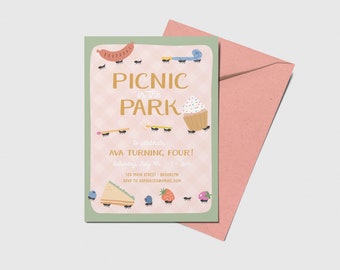 Picnic in the Park Birthday Invitation: Editable Summer Party (Instant Download)