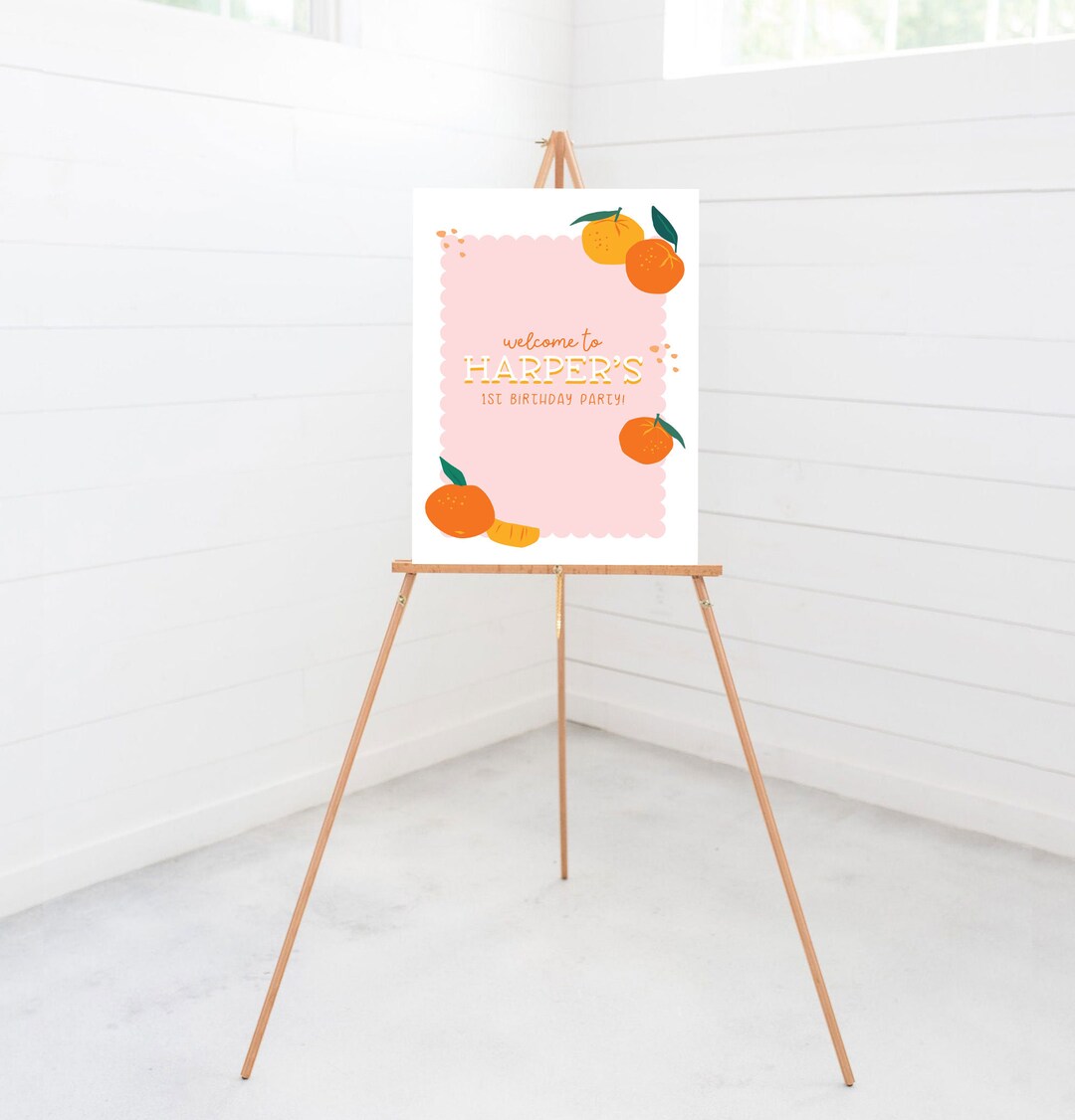 Hello Cutie Sign Little Cutie Birthday Welcome Sign: Editable Party Poster (digital ...