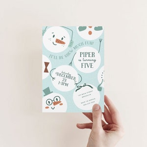 Snowman Birthday Party Invitation, Snowballs, Snow Much Fun, Winter Birthday, Printable ...