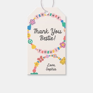 Friendship Bracelet Birthday Party Thank You Card, BFF Bracelet, Bead Bracelet, Tween Birthday, Printable, Editable, INSTANT DOWNLOAD image 9