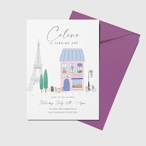 Paris Birthday Party Invitation, French Patisserie, French Café, Parisian Cafe, Paris, Printable, Editable, INSTANT DOWNLOAD