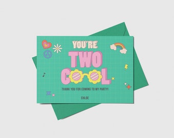 Retro Birthday Thank You Card (Digital Download