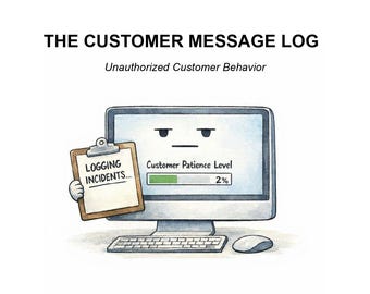 Customer Message Log | Online Seller Humor Short Story | Digital Zine (PDF)