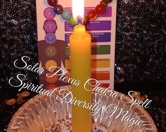 Solar Plexus Chakra Balancing Spell. Manipura chakra clearing. Ritual meditation photos.