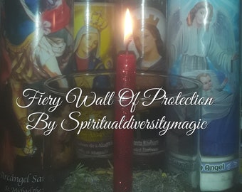 Fiery Wall of Protection Spell. Fiery Wall of Protection Ritual. Custom spell photos.