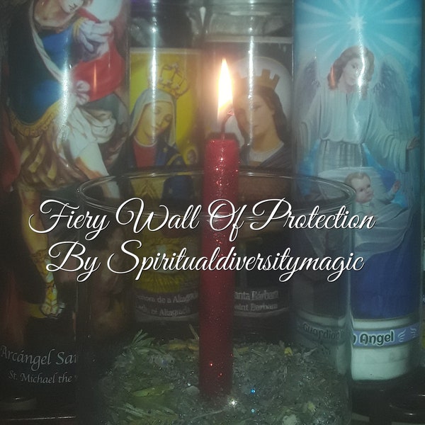 Fiery Wall of Protection Spell. Fiery Wall of Protection Ritual. Custom spell photos.