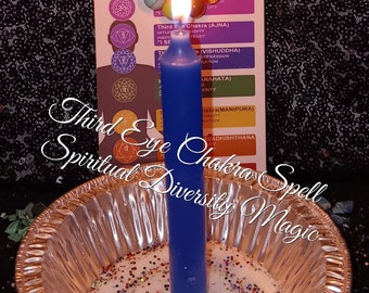 Third Eye Chakra Balancing Spell. Ajna chakra clearing ritual. Digital photos for meditation.