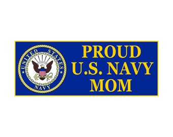 Proud US Navy Mom Bumper Sticker /  Decal