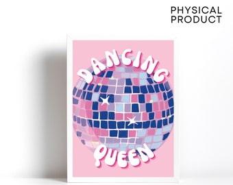 Dancing Queen, Teksty piosenek na ścianę, Dekoracja kuli dyskotekowej, Wydruk kuli dyskotekowej, Sztuka kuli dyskotekowej, Pastelowa dekoracja pokoju, Wystrój retro z lat 70., Sztuka piosenek