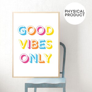 Solo buenas vibraciones, Buenas vibraciones, Afirmaciones diarias, Póster de tipografía, Arte mural de afirmación, La mejor vida de mi vida