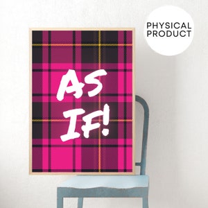 Pink Plaid, Neon Wall Art, Pink Quote Wall Art, Hot Pink Wall Art, Pastel Pink Wall Art, Apartment Decor