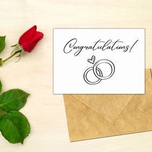 Gefeliciteerd kaart, verlovingskaart, trouwkaarten, bruidsdouche, liefde en huwelijk, digitale verlovingskaarten, DIY printbare kaart