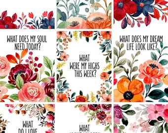 Self discovery, Daily self care, Health and wellness, Journal prompts, Self care cards, Self Care printable