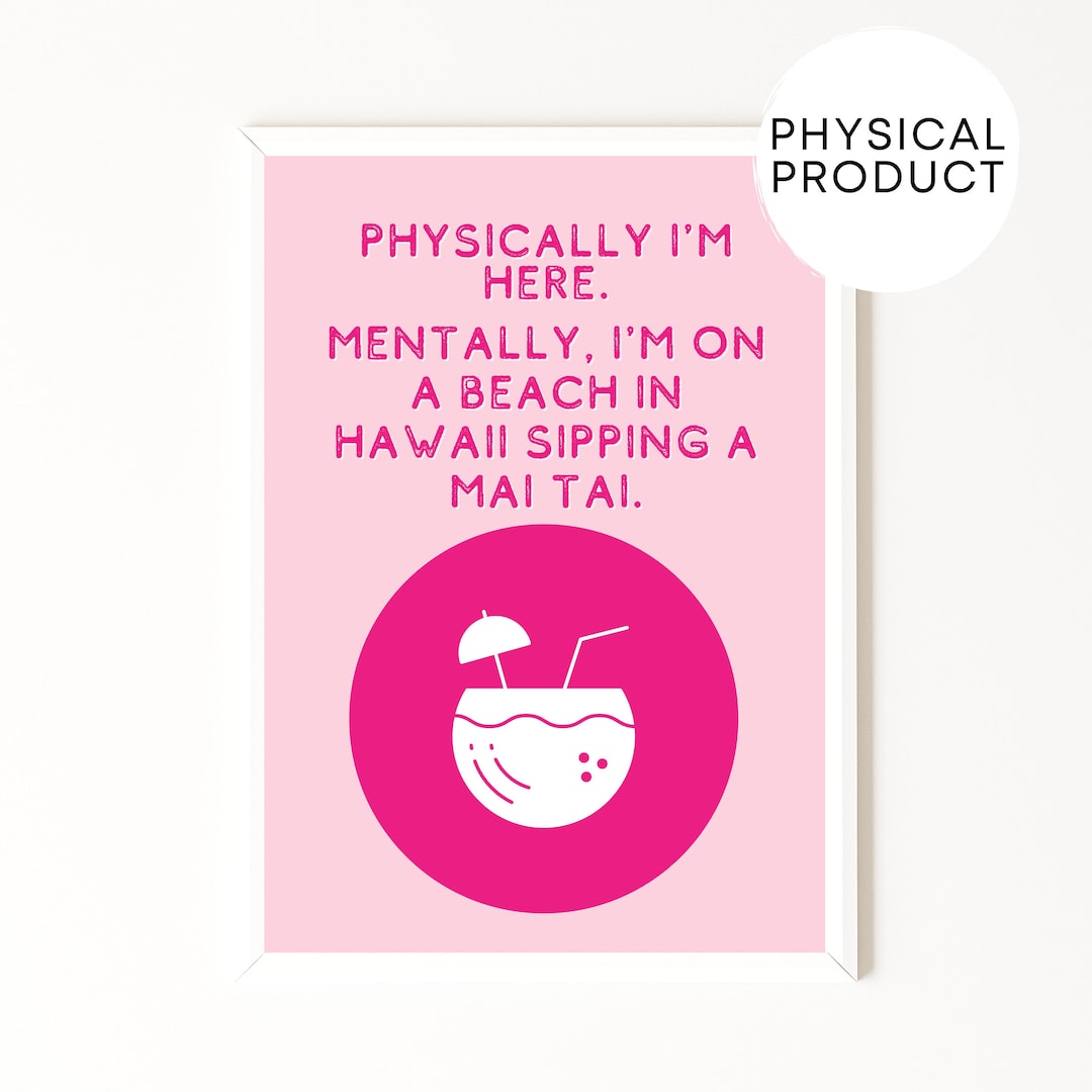 Pink Quote Wall Art, Bar Cart Art, Alcohol Wall Art, Hot Pink Wall Art