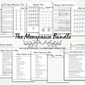 Menopause, Symptom tracker, Mood tracker, Journal prompts, Period tracker, Wellness journal, Medical tracker