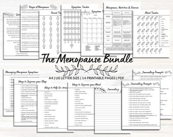 Menopause, Symptom tracker, Mood tracker, Journal prompts, Period tracker, Wellness journal, Medical tracker