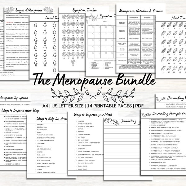 Ménopause Symptom Tracker Template Etsy Australia