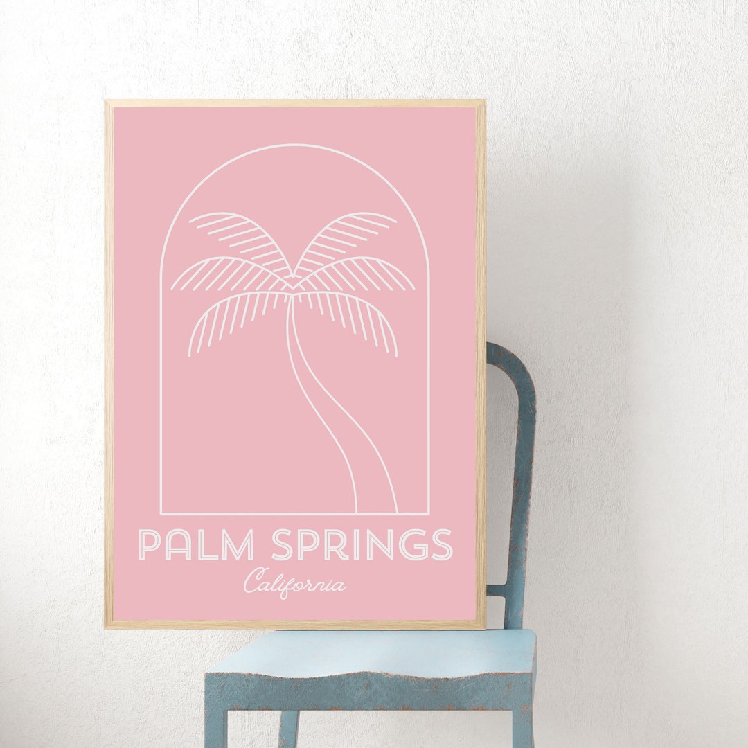 Palm Springs, Palm Springs Art, Palm Tree Wall Art, Pastel Room Decor, Palm Tree Print, Palm