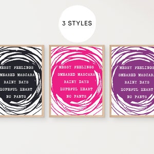 Mental health art, Life motto, Mantra poster, Hot pink wall art, Word artwork, Self care art