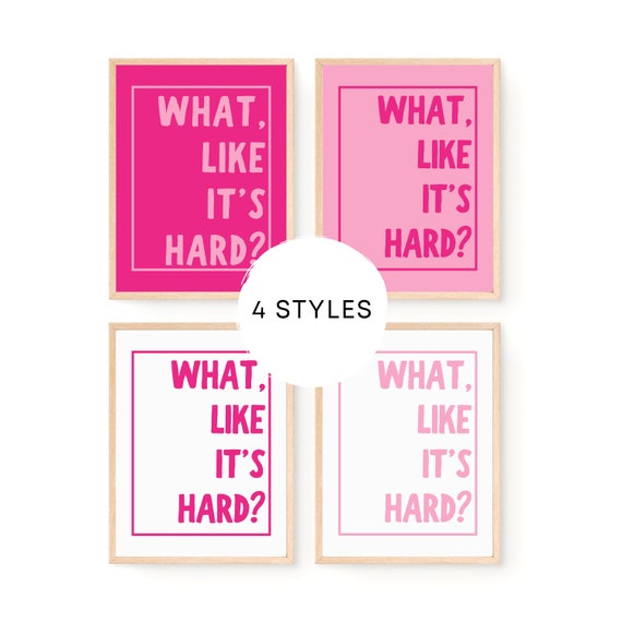 Feminine wall art, Hot pink wall art, Life motto, Word artwork, Mental health art, Mantra poster, Self care art