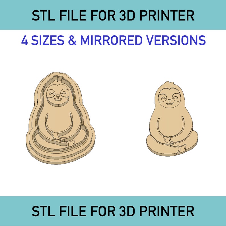 Sloth Printers Sloth Clay Cutter 3D Print File, Sloth Stl, Animal Clay Tool, Polymer ...
