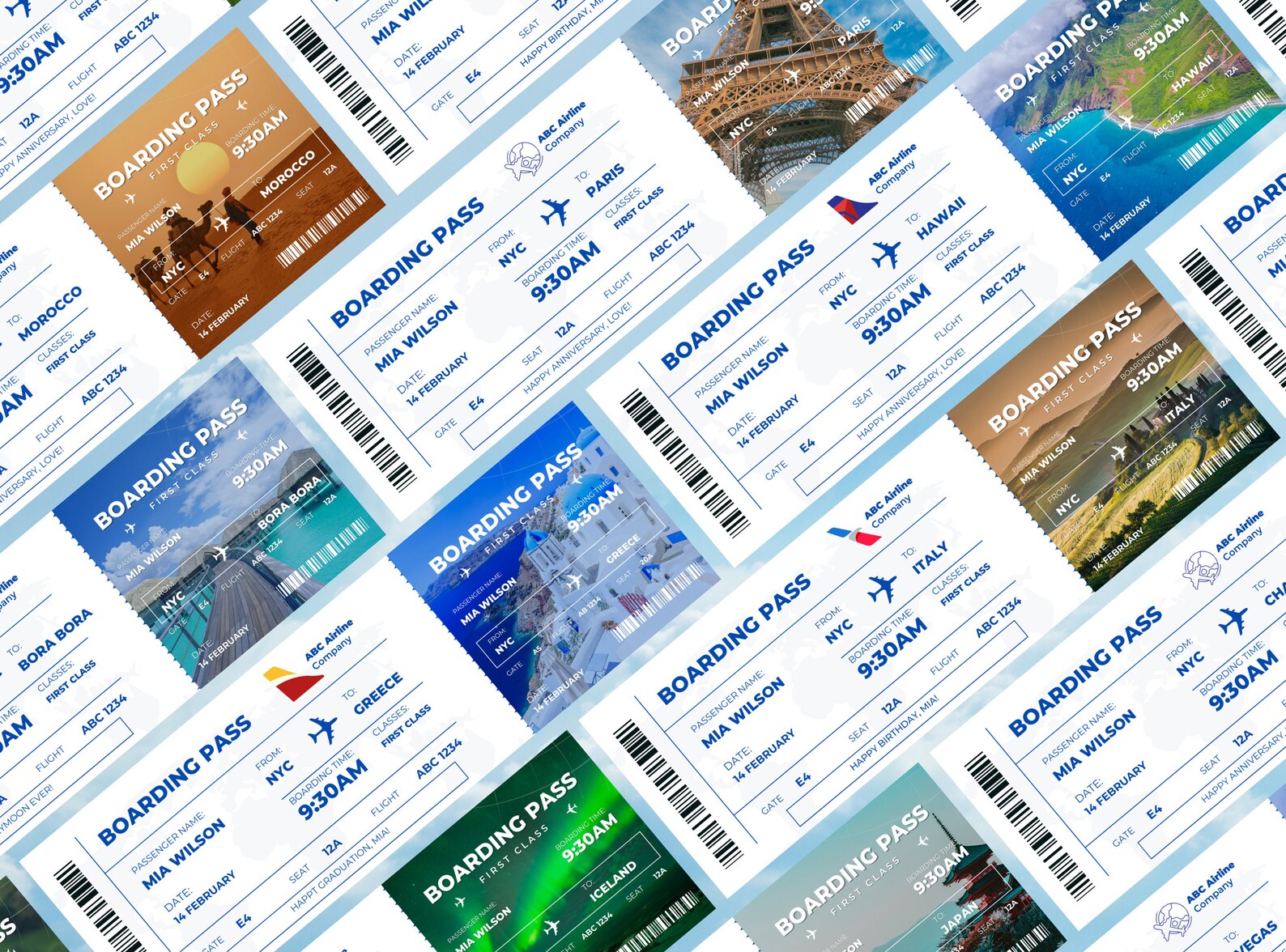 EDITABLE Airline Ticket Template Surprise Gift Idea Gift - Etsy