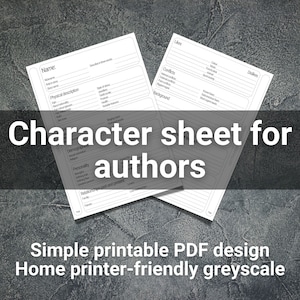 Basis-Charakterbogen für Autoren - Greyscale