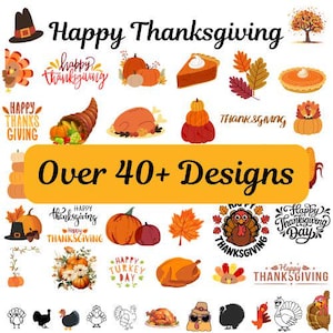 Thanksgiving SVG Bundle for Cricut | Fall SVG | Thankful, Grateful, Pumpkin, Turkey Cut Files