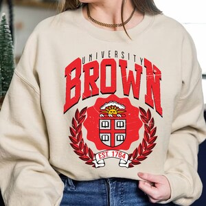 Custom Brown University Vintage Hoodie By Cm-arts - Artistshot
