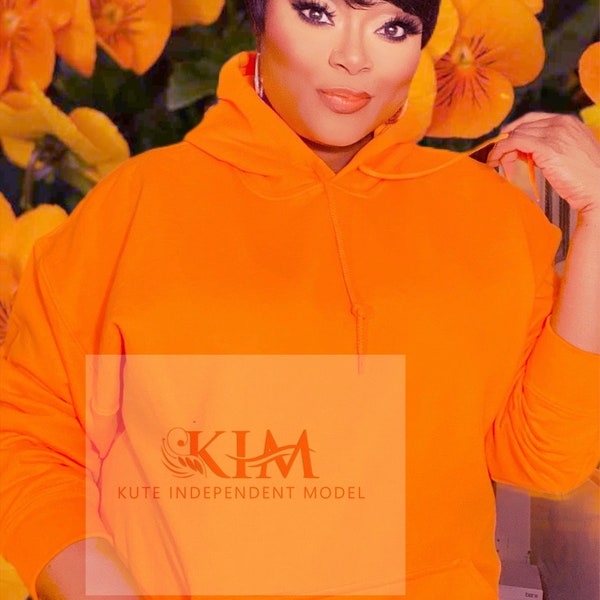 Orange Gildan Hoodie Mockup Gildan 18000 Mockup African American Model Mockup Orange Hoodie Mockup Lifestyle Mockup Mockup By KimKim