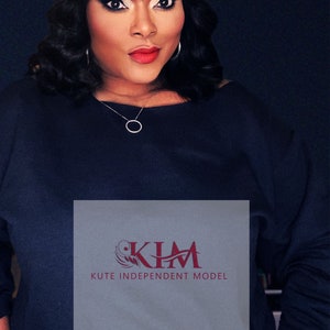 Gildan Sweatshirt Mockup/BLACK off the shoulder/plus size mockup/black woman mockup/plus size model